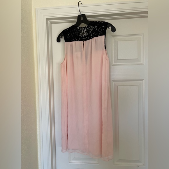 WAYF Blush Black Lace Trim Swing Dress NWT - Picture 2 of 7